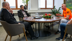 Kulturista Patrik Šerý se setkal s vedením kraje