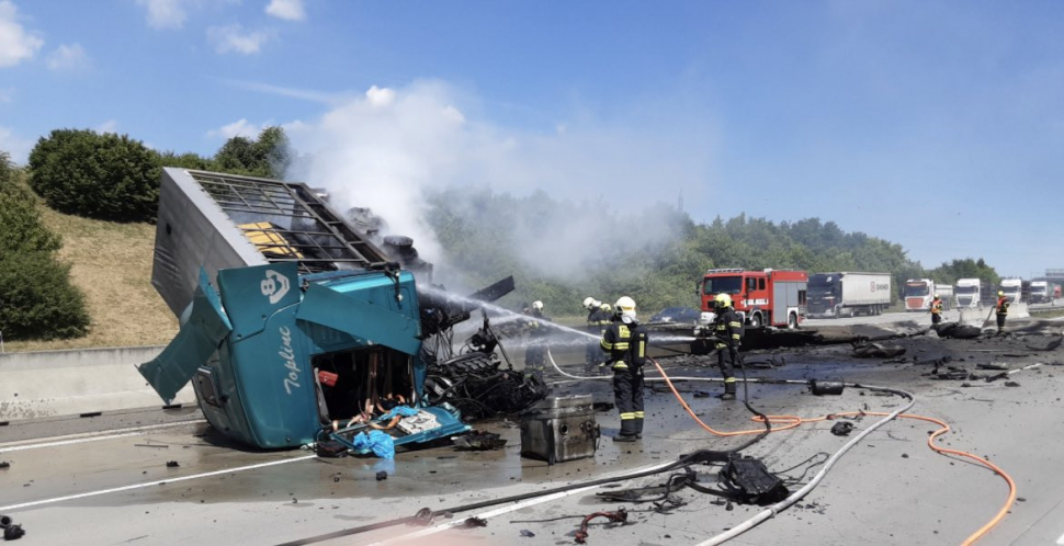 Kamion blokoval dálnici D1 směr Ostrava